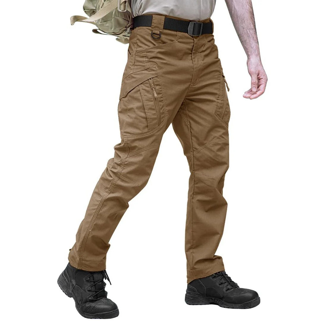 Men's Tactical Cargo Hiking Pants 9 Pockets Water Resistant