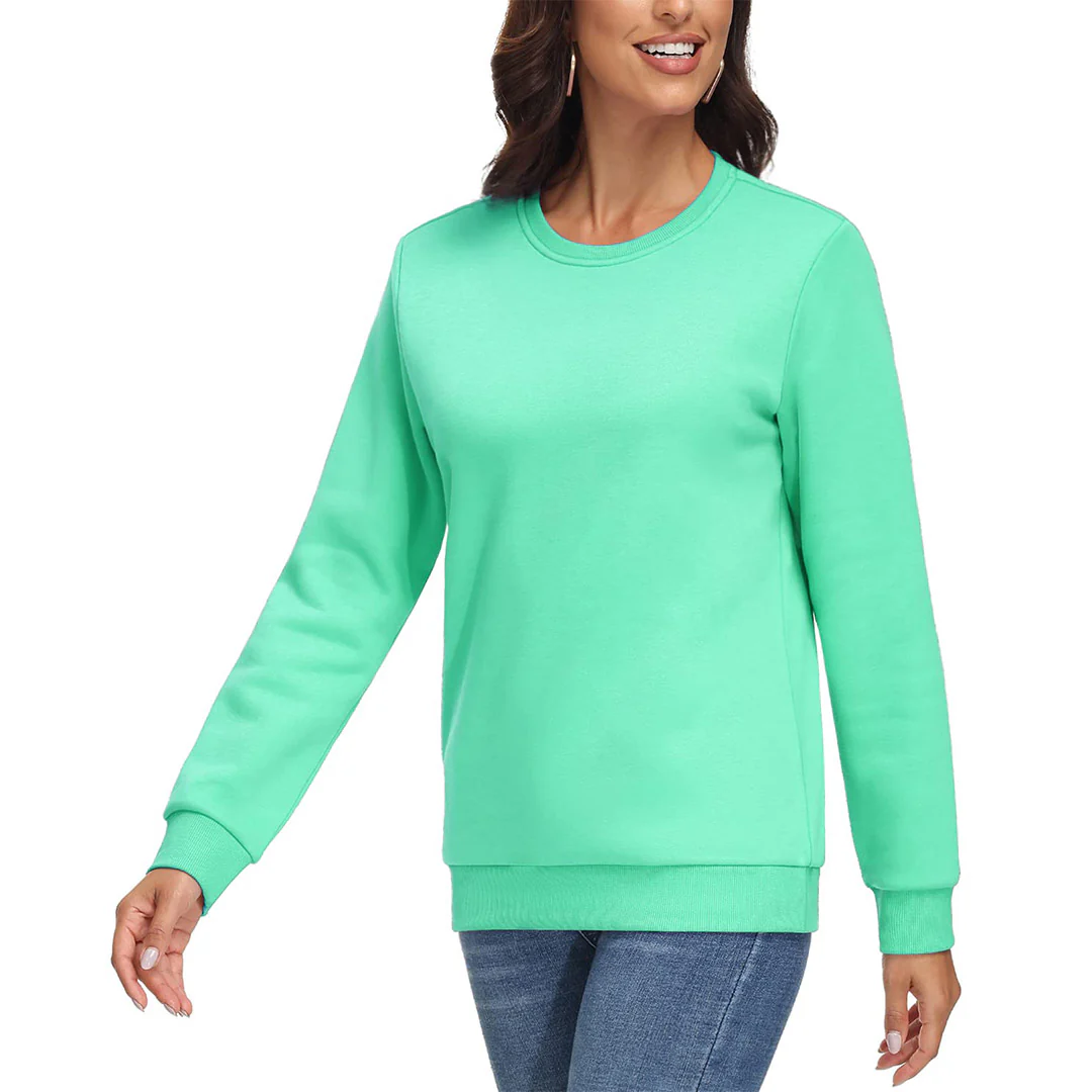 Women's Fleece-Lined Crewneck Casual Sweatshirts