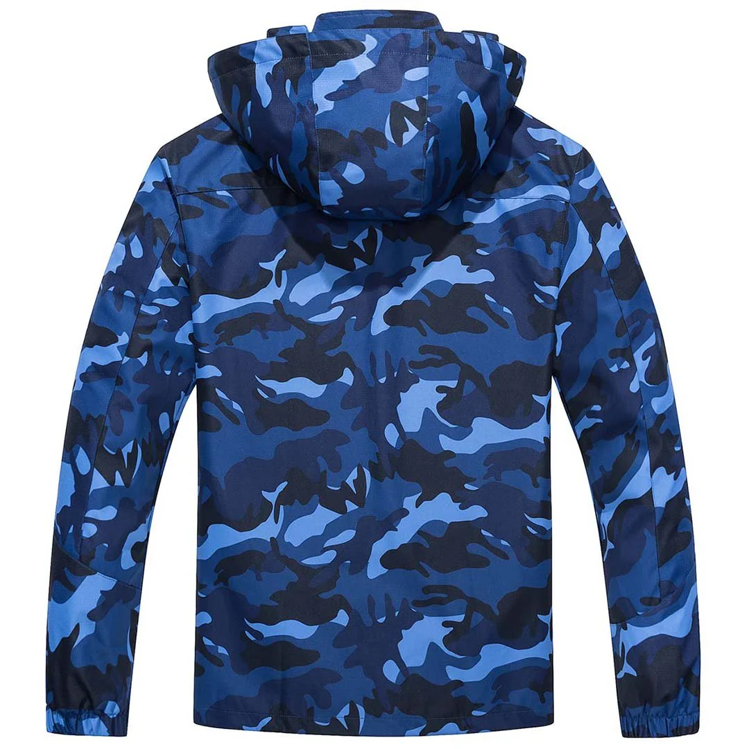 Men's Lightweight Waterproof Windproof Outdoor Hiking Jacket with Zipped Pockets