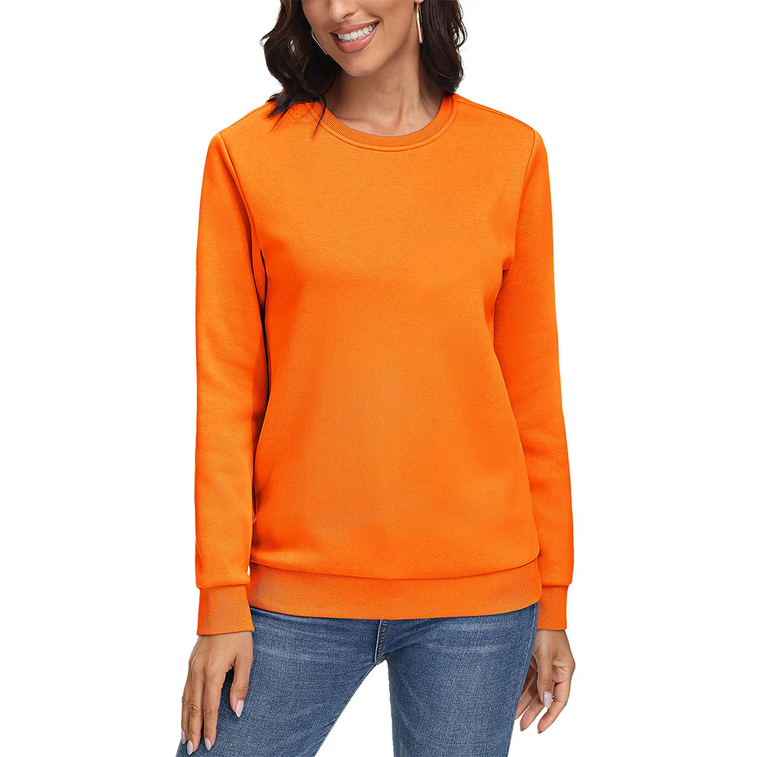 Women's Fleece-Lined Crewneck Casual Sweatshirts