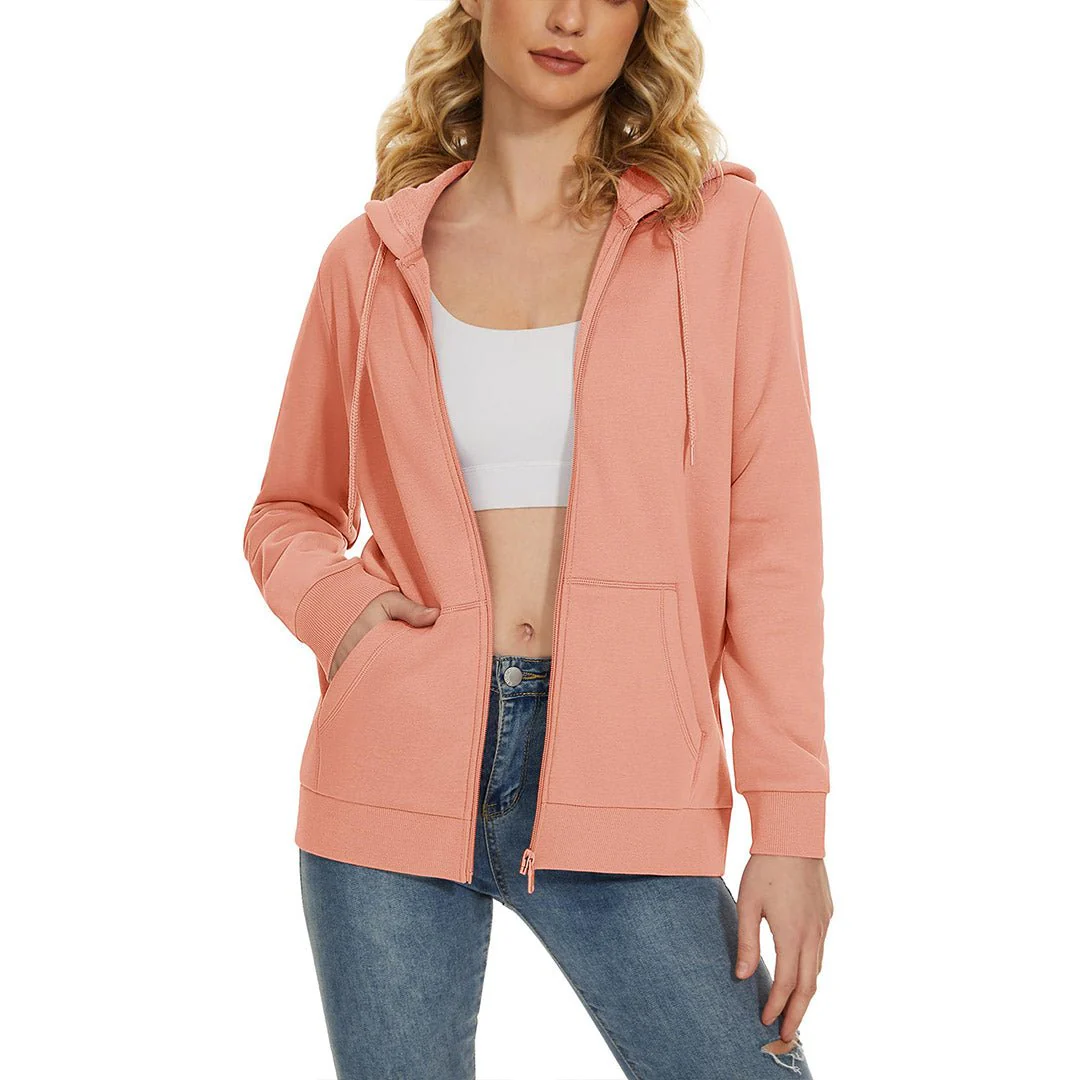 Women's Casual Lightweight  Fleece Hoodies Sportswear Jacket