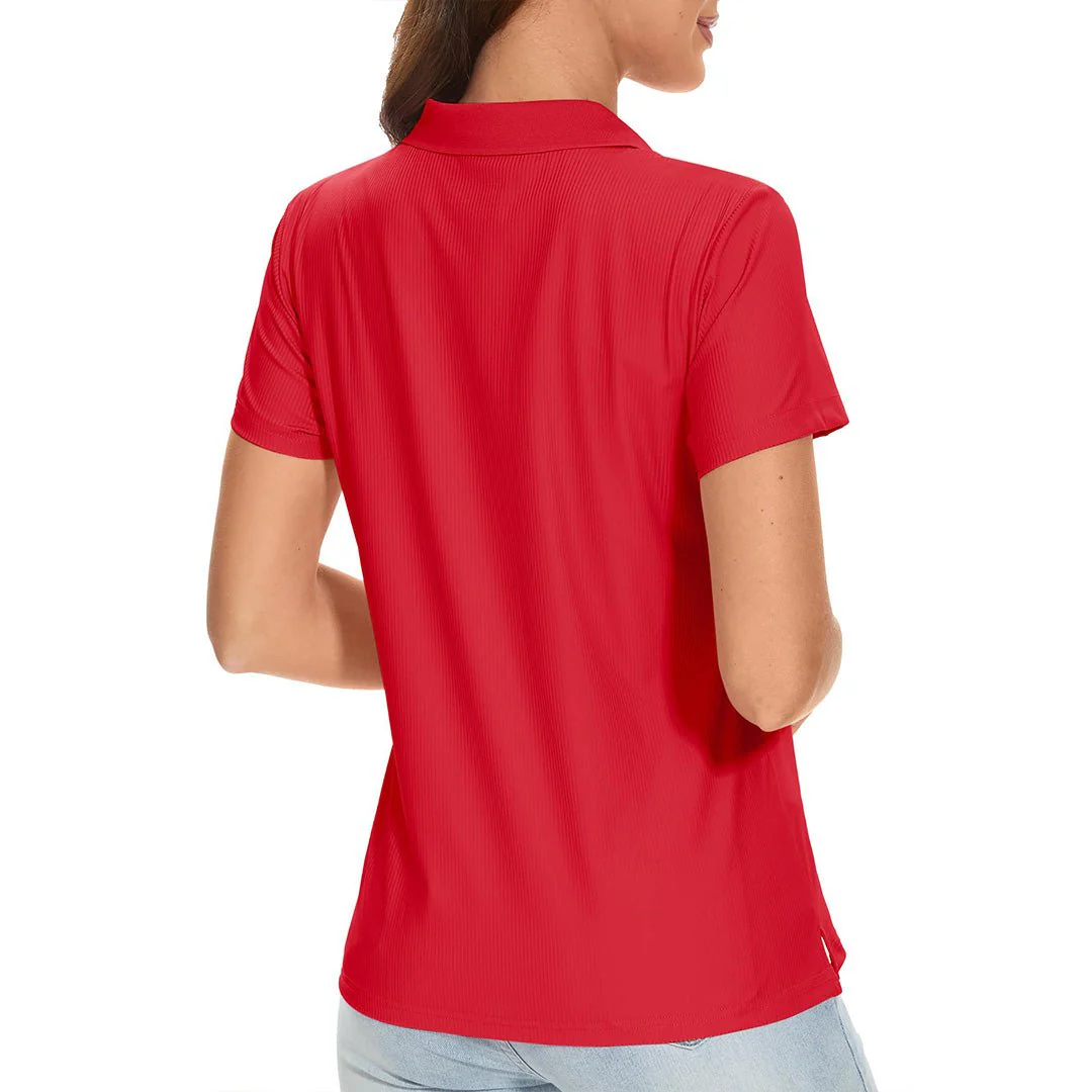 Women's Golf Tennis 4-Button Lightweight Quick-Dry Polo Collared Shirts