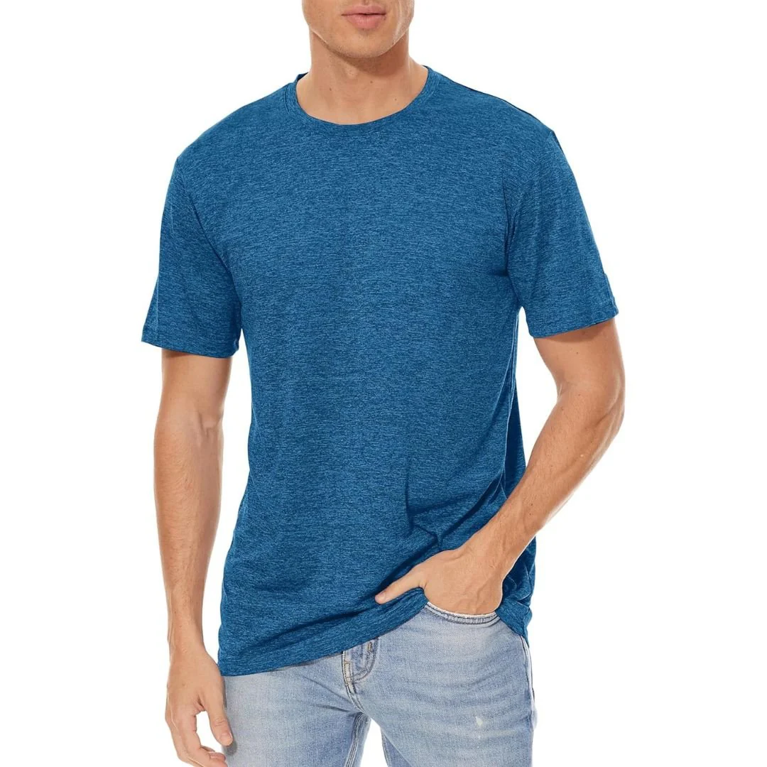 Men's Quick-Dry Solid Round Neck T-shirt