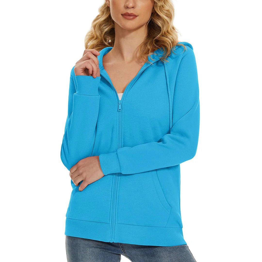Women's Casual Lightweight  Fleece Hoodies Sportswear Jacket