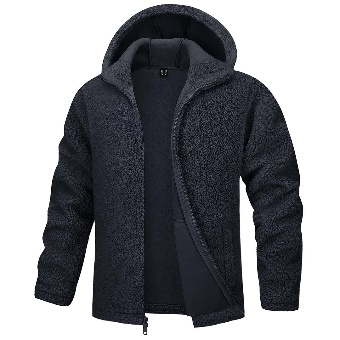 Men's Fleece Hoodies Sherpa Jackets Winter Thermal Coats