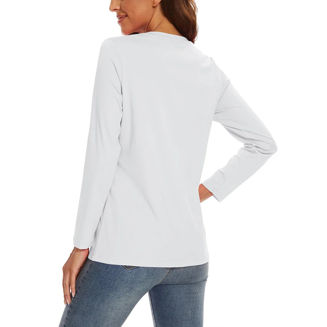 Women's UPF 80+ Quick Dry Crew Neck Long Sleeve T-Shirts