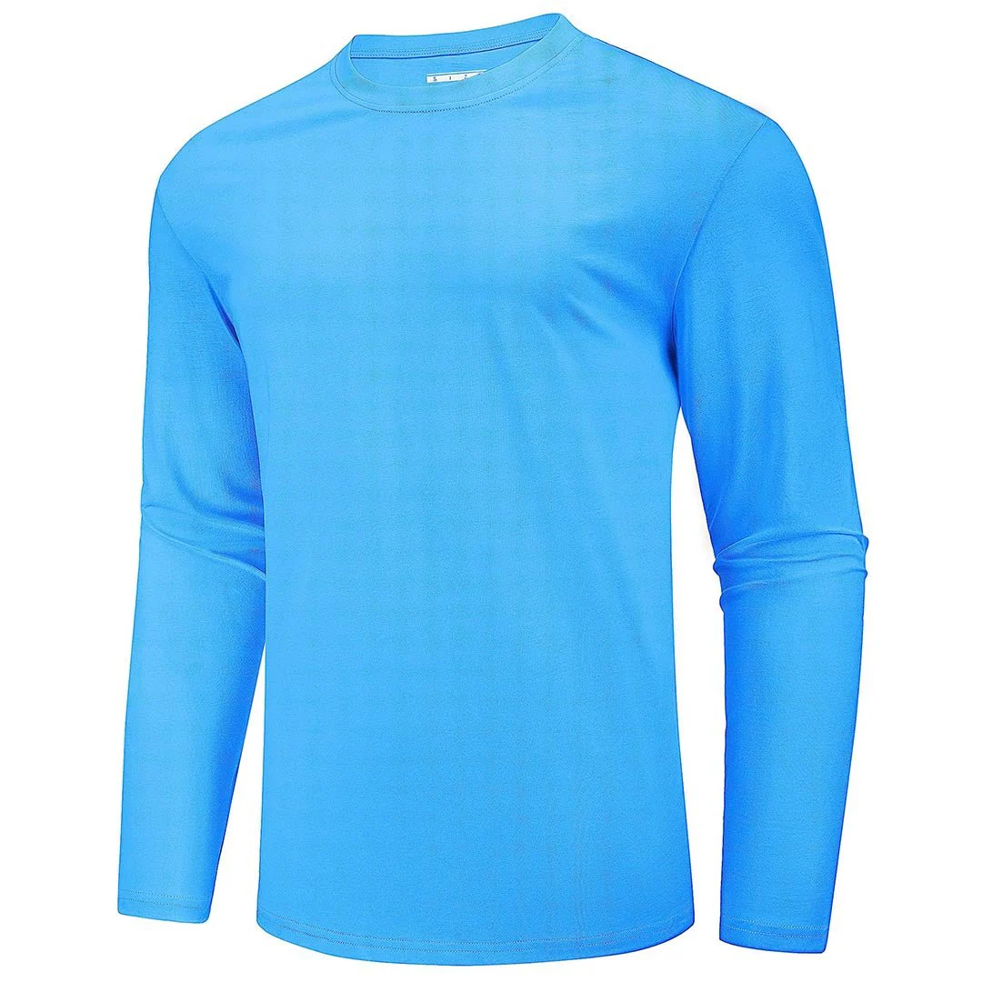 Men's Cotton Solid Color Classic Casual Long Sleeve T-shirt