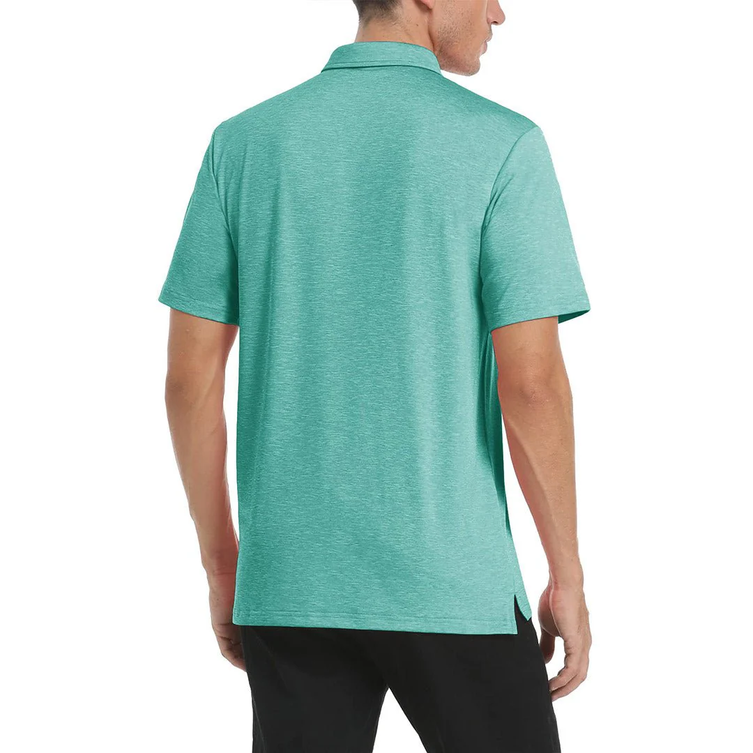 Men's Polo Quick Dry 3 Buttons T-Shirt with Pockets