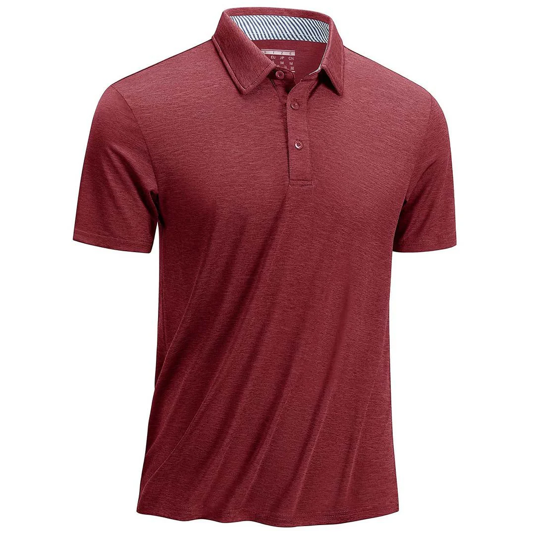 Men's Casual Polo Golf Shirts Quick Dry 3 Buttons