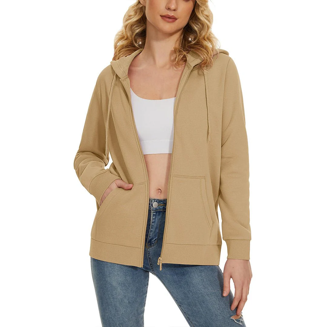 Women's Casual Lightweight  Fleece Hoodies Sportswear Jacket