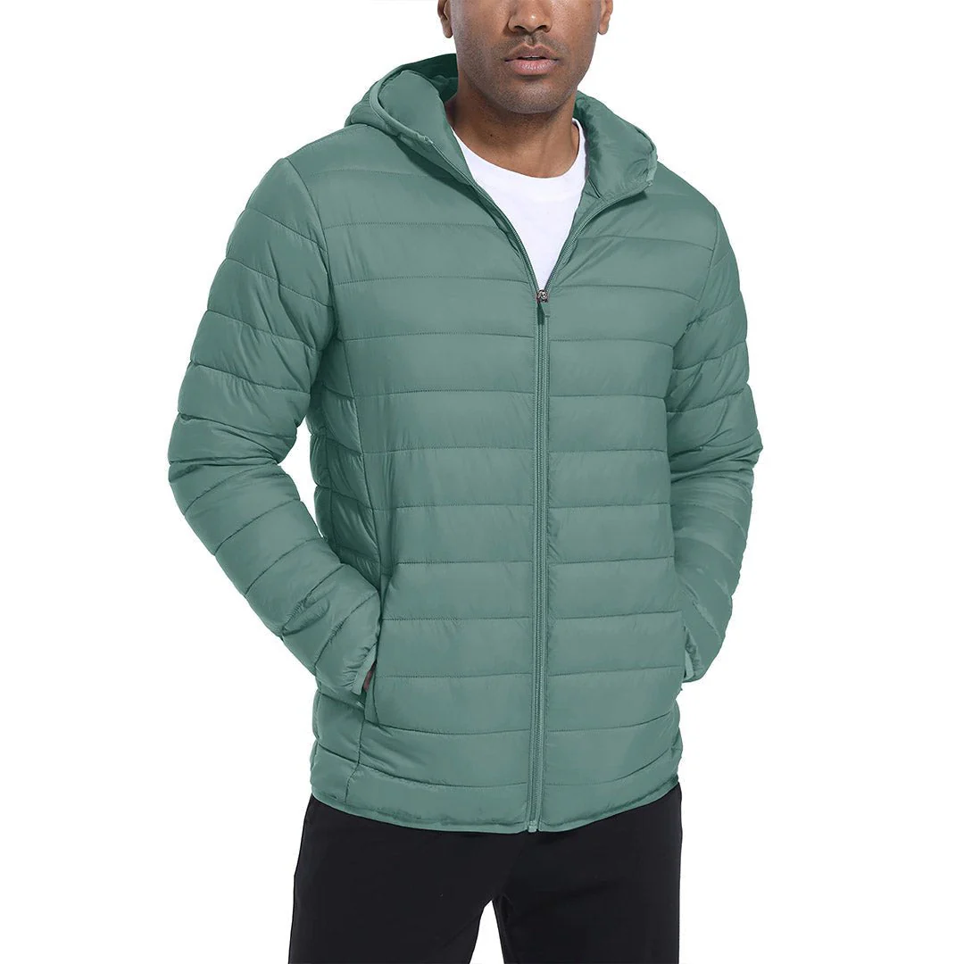 Men's Hooded Puffer Water-Repellent Down Alternative Jacket