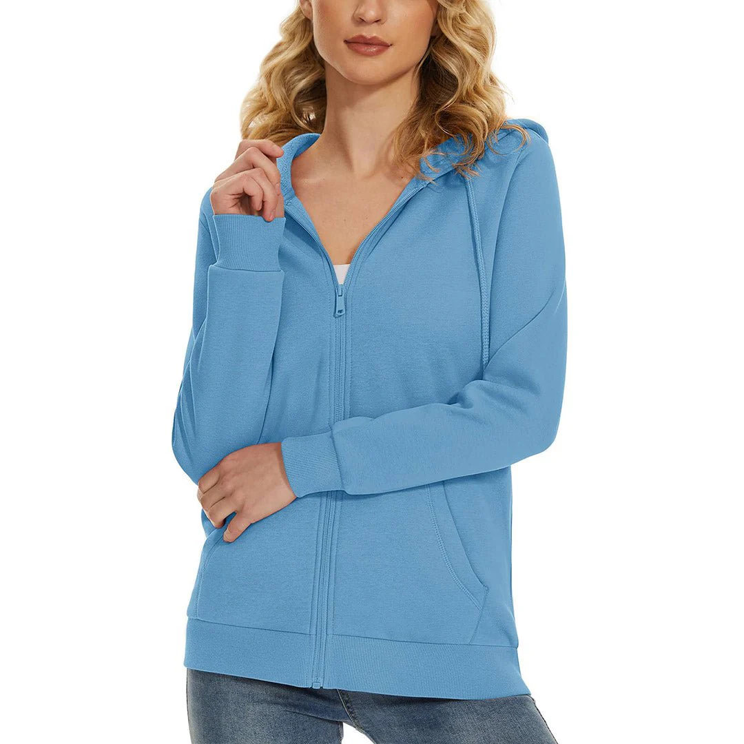 Women's Casual Lightweight  Fleece Hoodies Sportswear Jacket