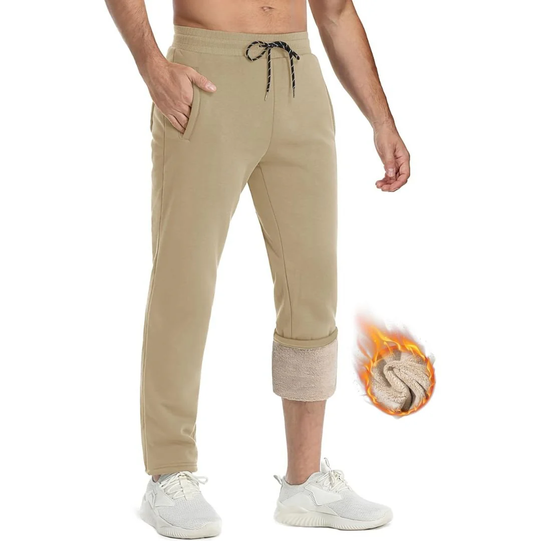 Men's Winter Fleece Sherpa Lined Sweatpants Thicken Warm Jogger Pants