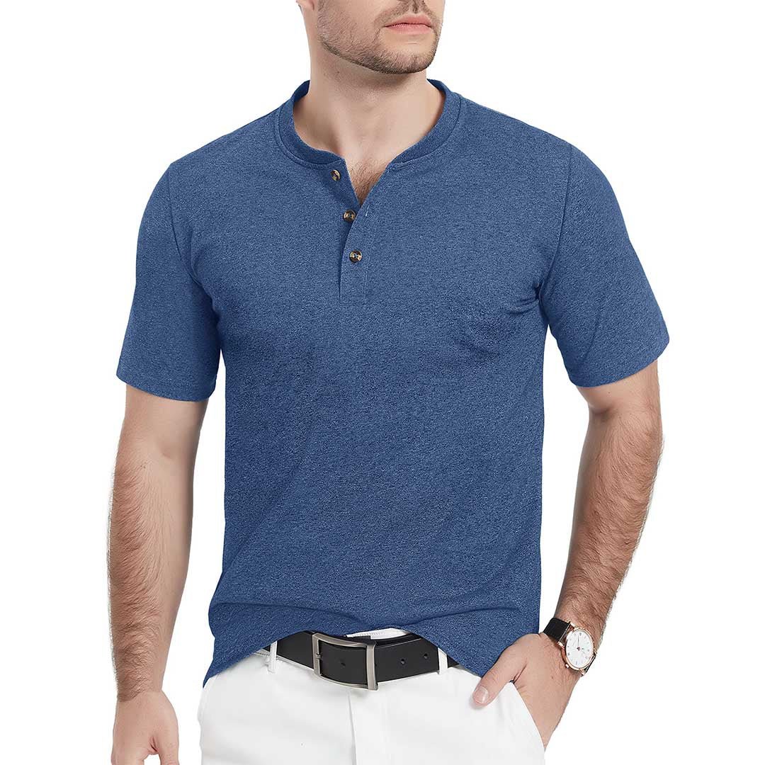 Men's Casual Cotton Henley Shirts
