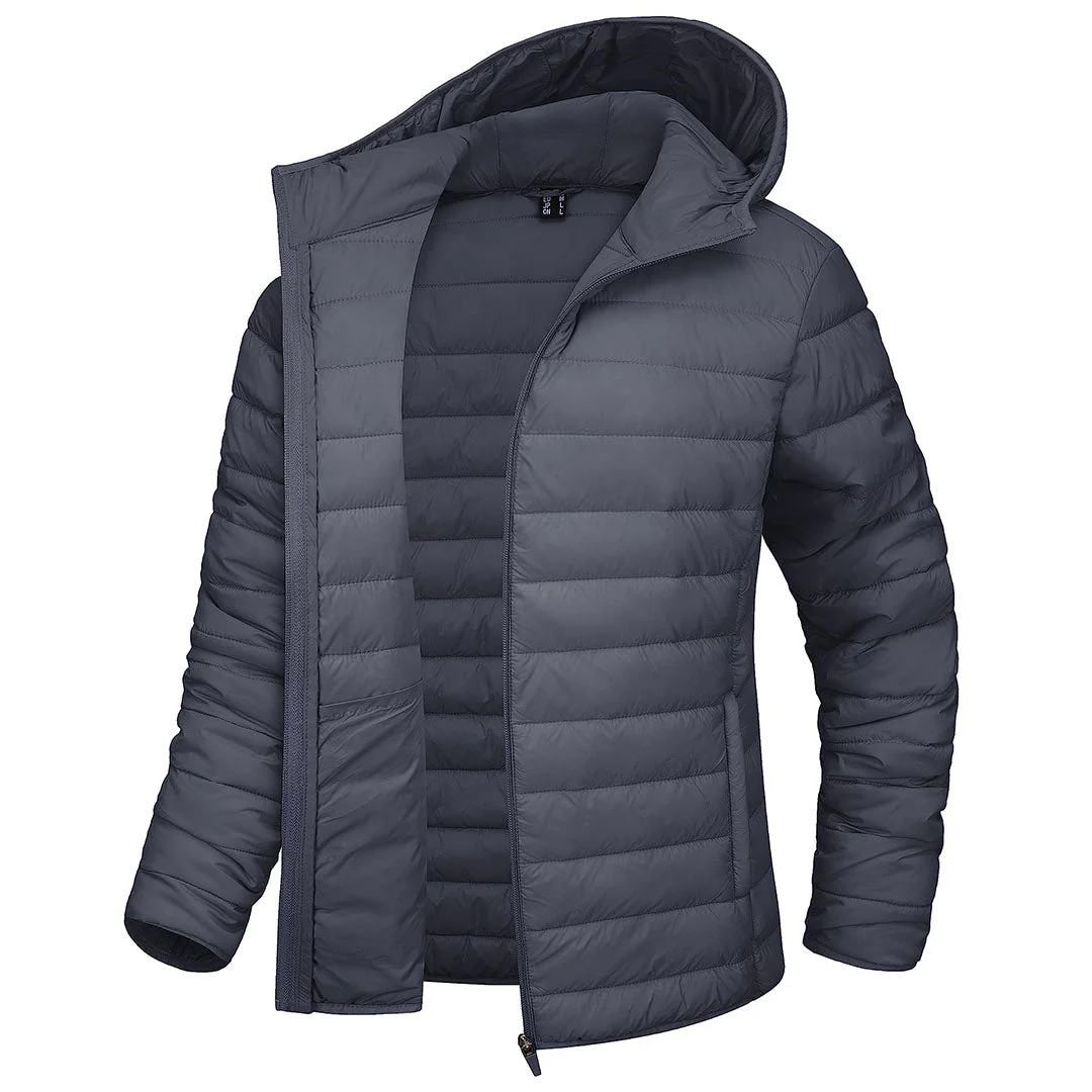 Women's Lightweight Puffer Full-zip Water-Resistant Winter Coat with Hood