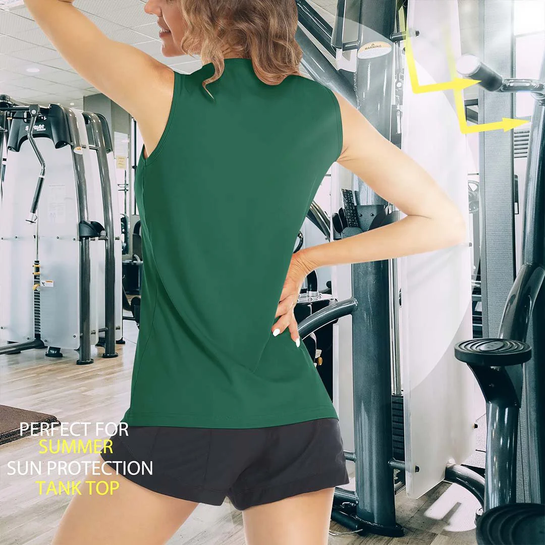 Women's Quick Dry Sun Protection UPF 80+ Running Yoga Tank Tops
