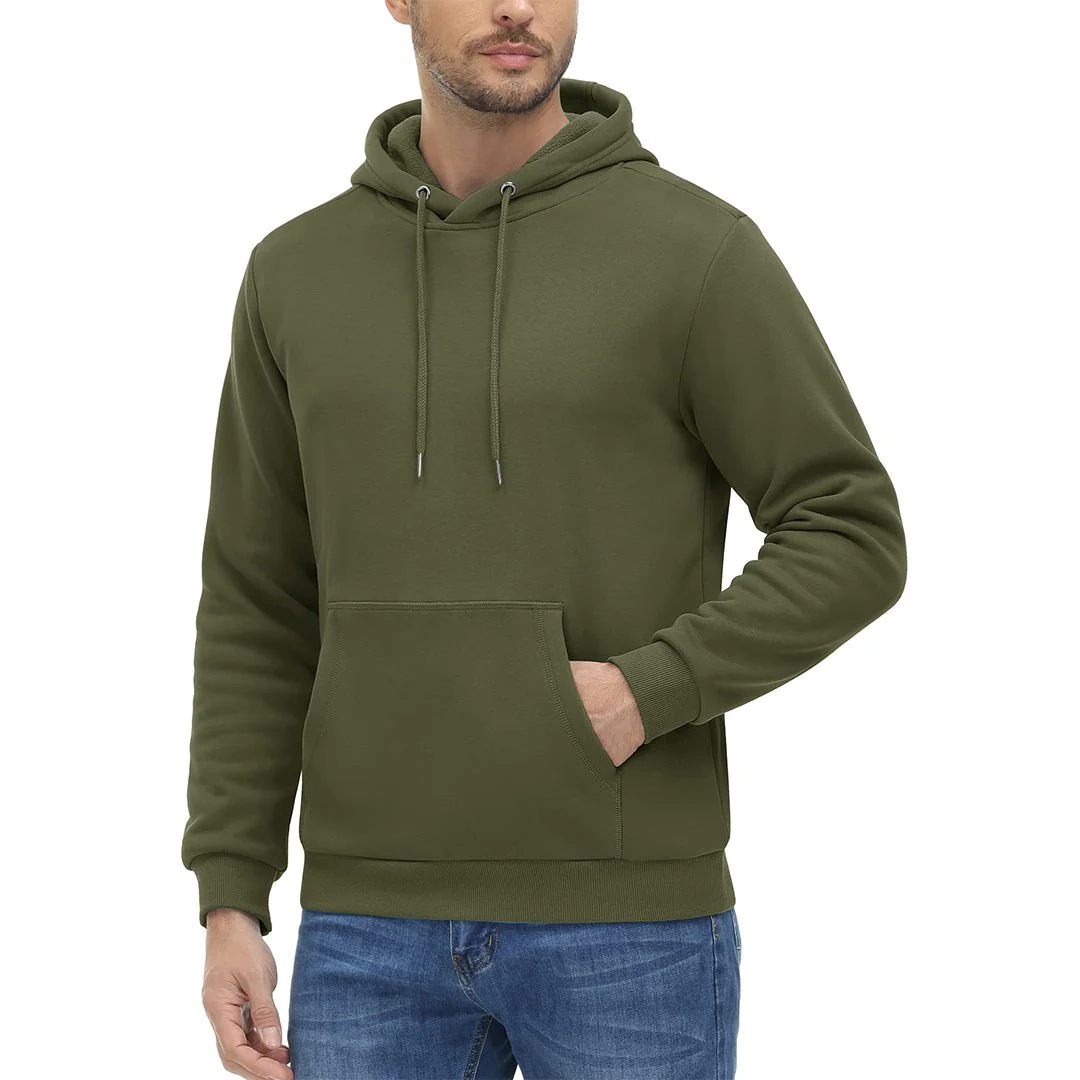 Men's Pullover Fleece Zip Up Hoodie Cotton Casual Lightweight Sweatshirt