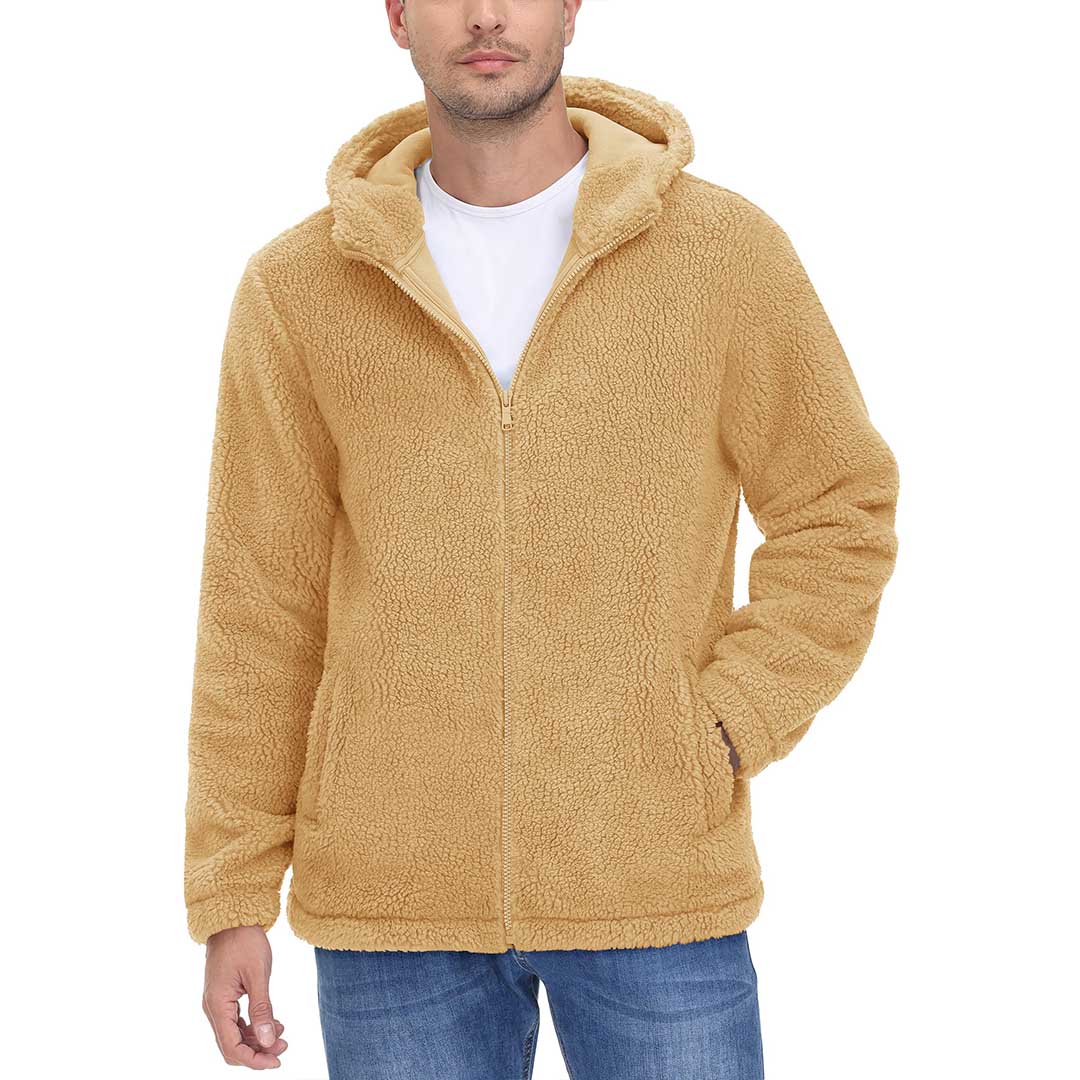 Men's Fleece Hoodies Sherpa Jackets Winter Thermal Coats