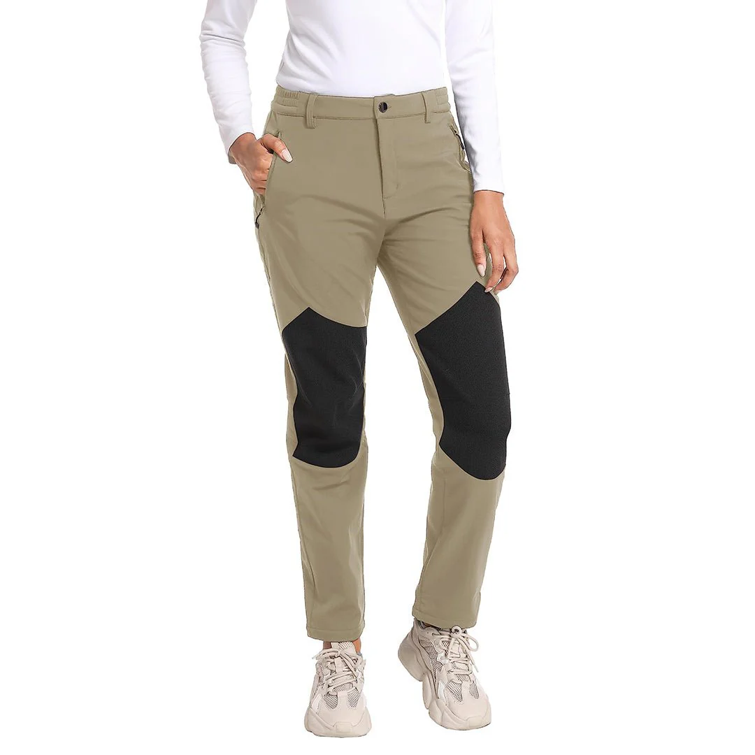 Women's Outdoor Windproof Fleece Lined Hiking Softshell Pants