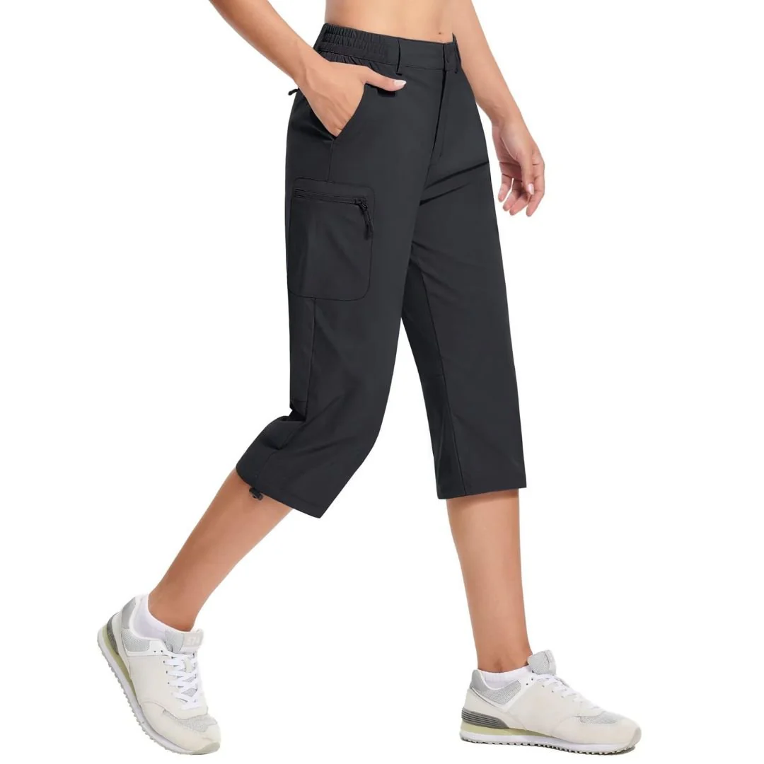 Women's Hiking Pants Cargo Capris Lightweight Stretch Water Resistant Joggers