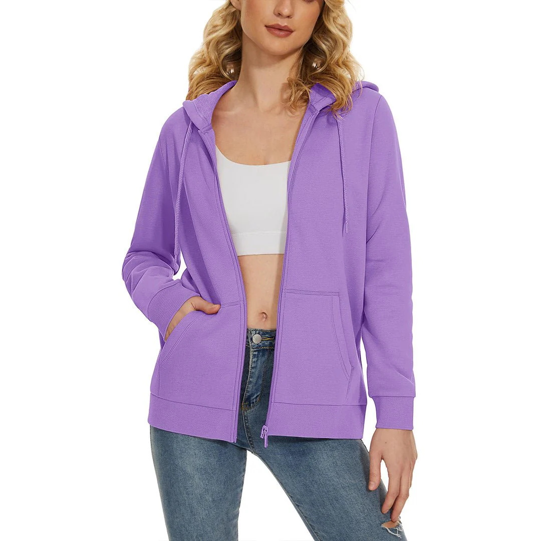 Women's Casual Lightweight  Fleece Hoodies Sportswear Jacket