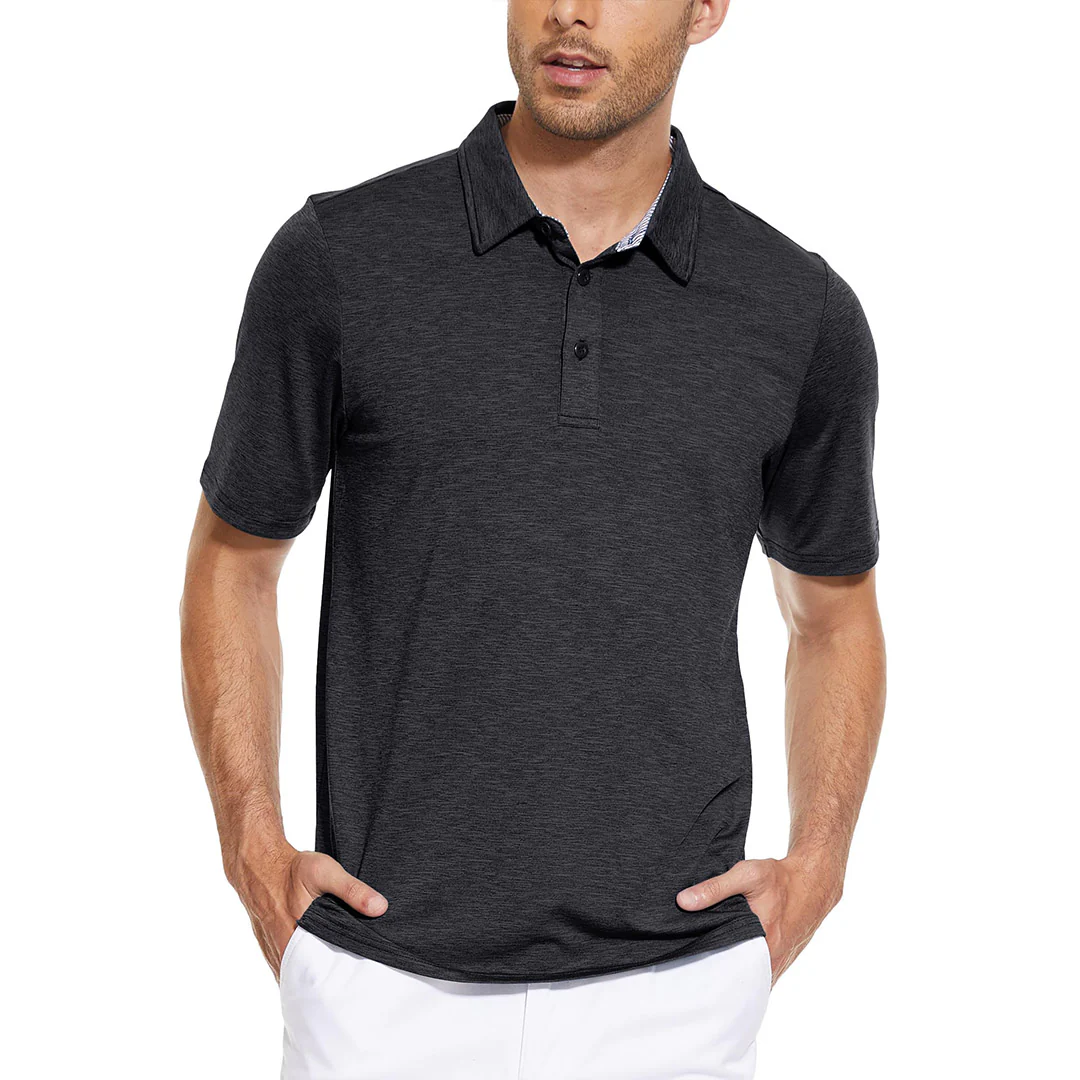 Men's Casual Polo Golf Shirts Quick Dry 3 Buttons