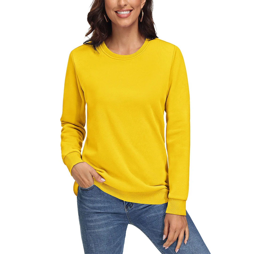 Women's Fleece-Lined Crewneck Casual Sweatshirts