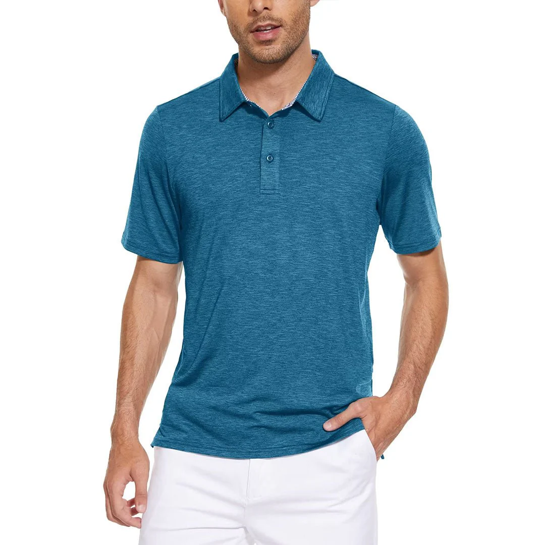 Men's Casual Polo Golf Shirts Quick Dry 3 Buttons