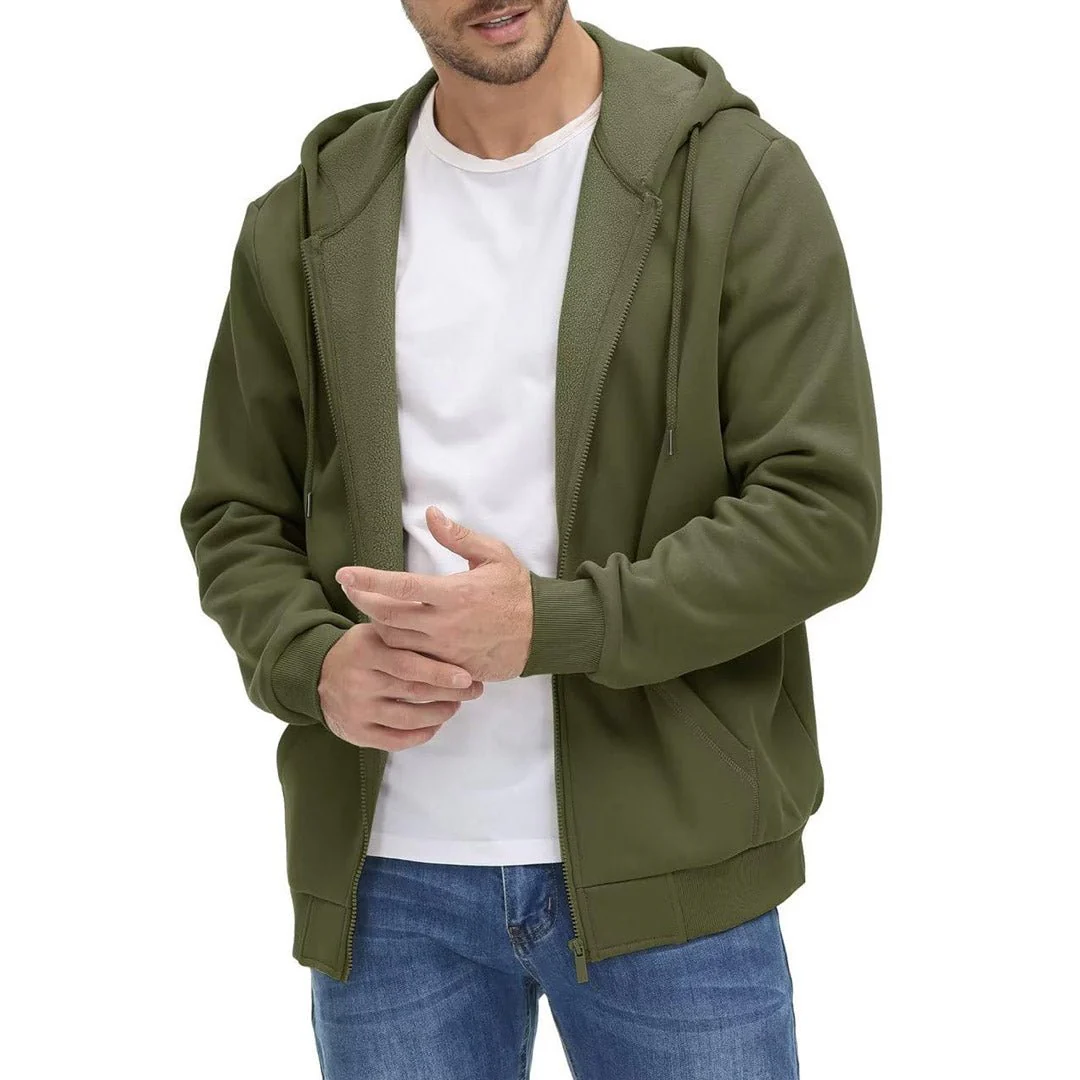 Men's Full Zip-Up Casual Active Hoodie