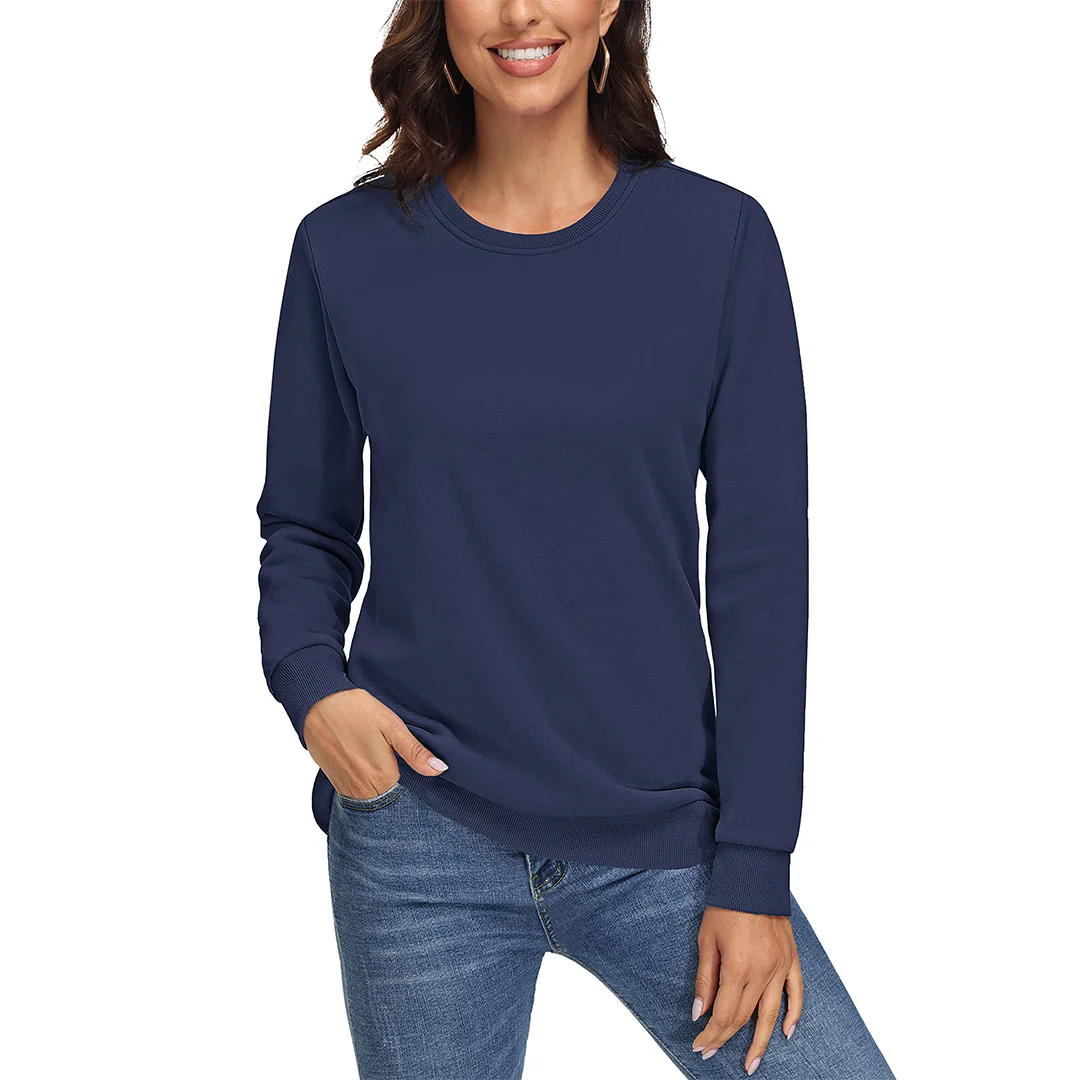 Women's Fleece-Lined Crewneck Casual Sweatshirts