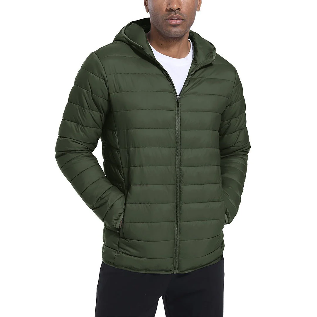 Men's Hooded Puffer Water-Repellent Down Alternative Jacket
