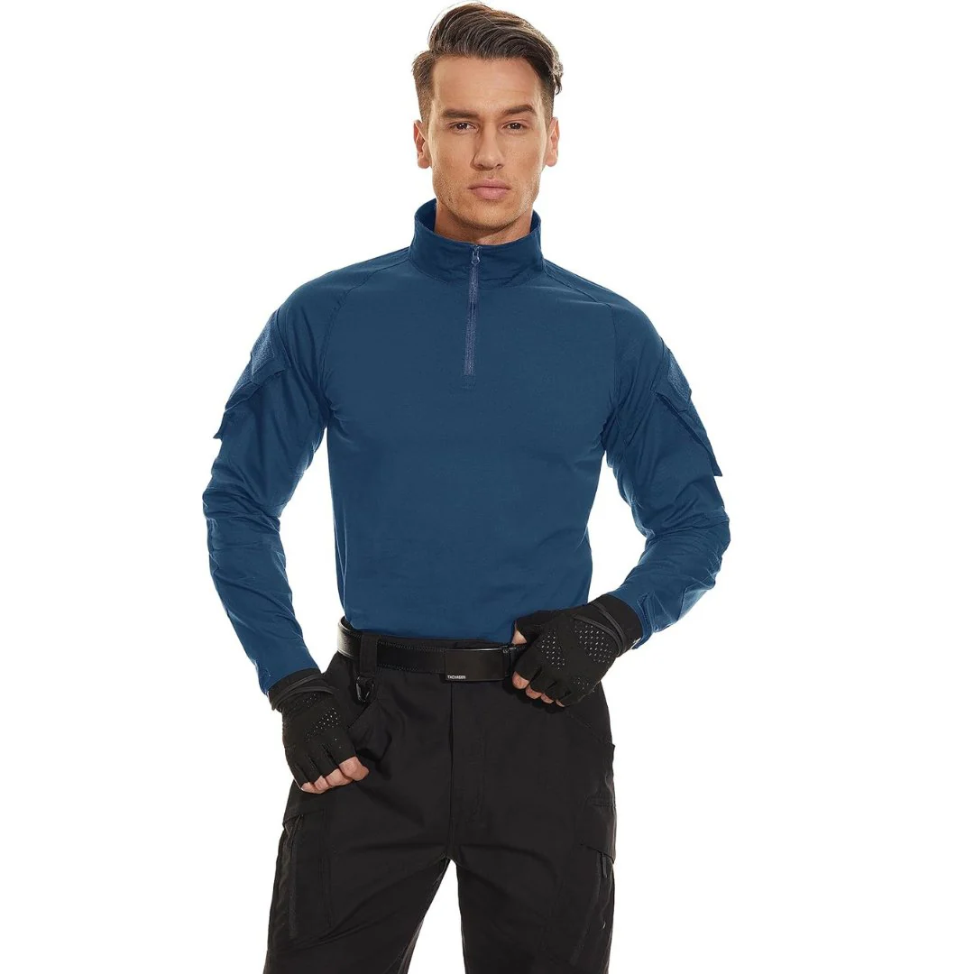 Men's Tactical 1/4 Half Zip Sweatshirt Assault Design Combat Shirt