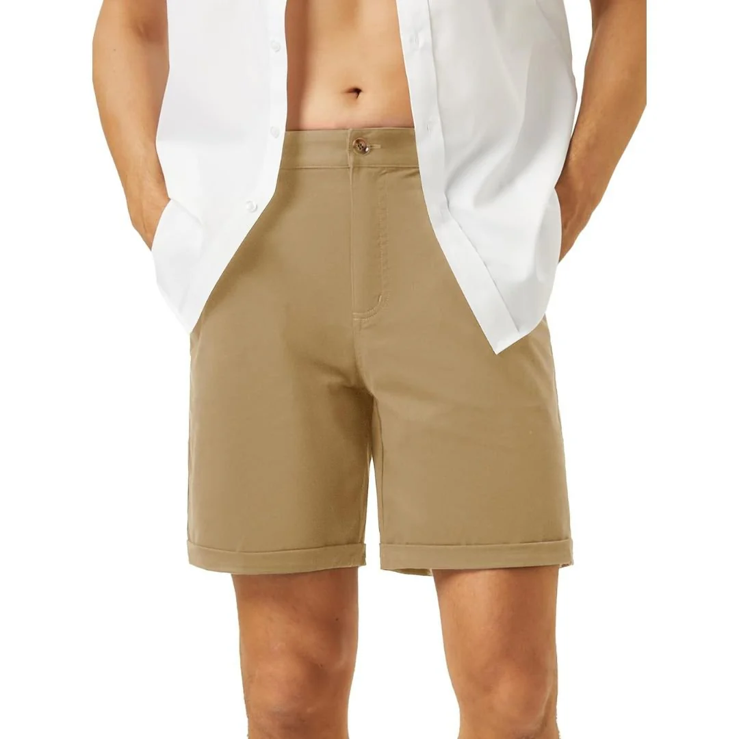 Men's Classic Stretch Chino Shorts with Pockets