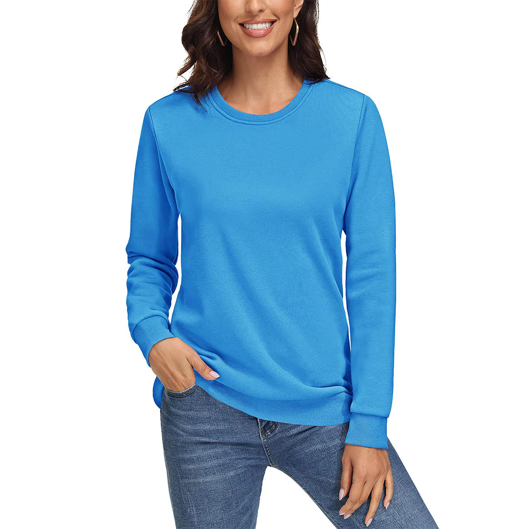 Women's Fleece-Lined Crewneck Casual Sweatshirts