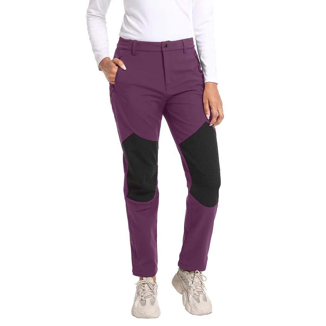 Women's Outdoor Windproof Fleece Lined Hiking Softshell Pants