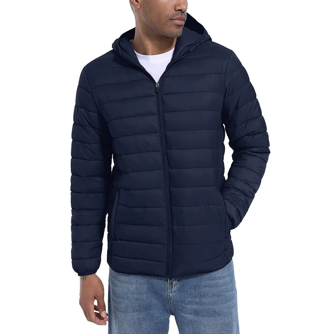Men's Hooded Puffer Water-Repellent Down Alternative Jacket