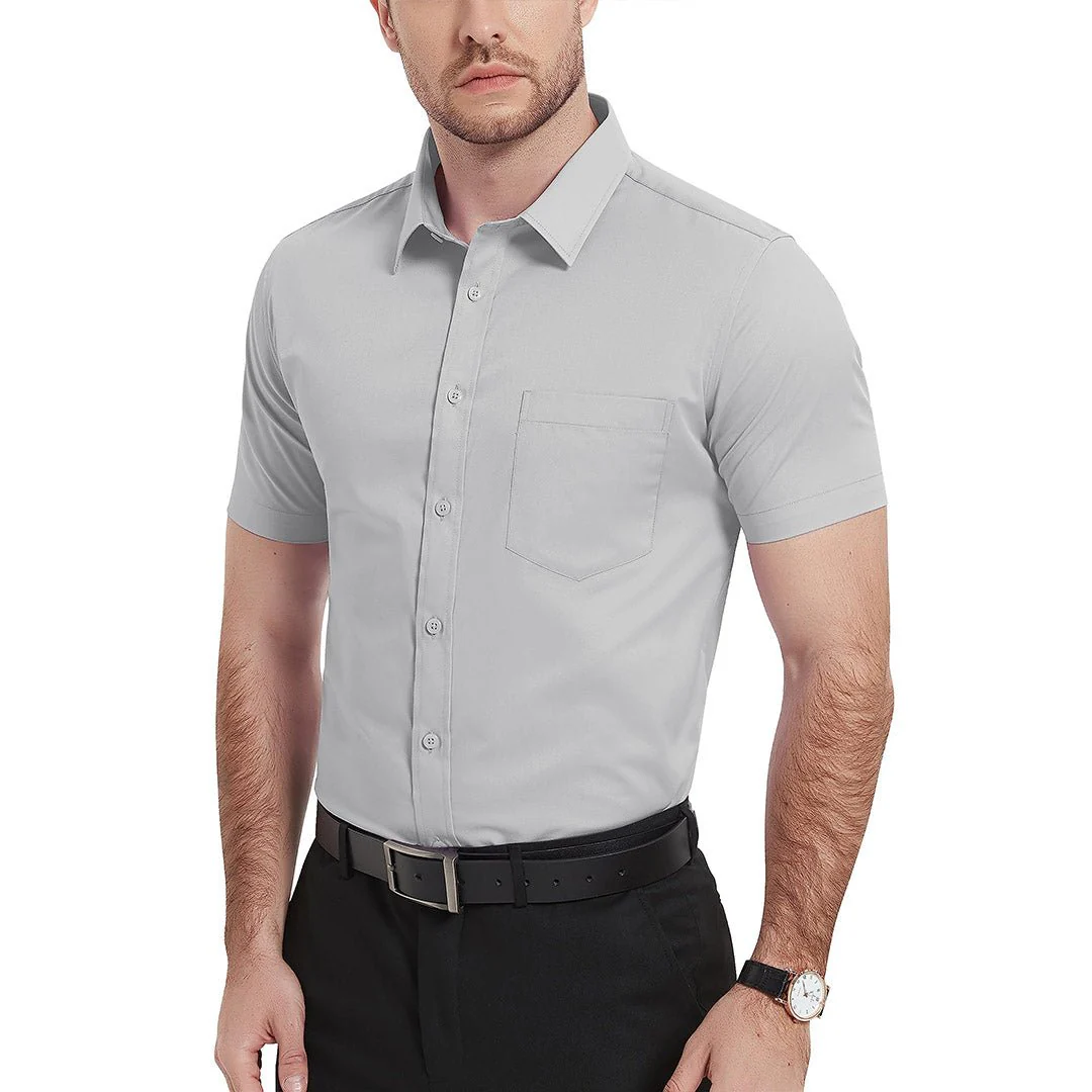 Men's Summer Casual Regular Fit Button Down Short Sleeve T-shirt