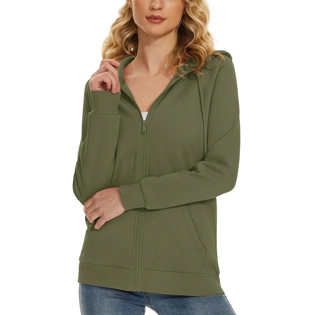 Women's Casual Lightweight  Fleece Hoodies Sportswear Jacket