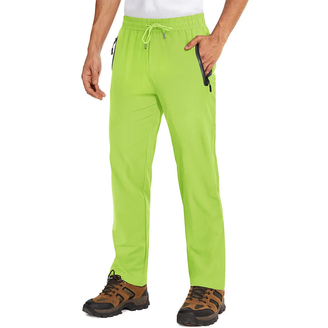 Men's Lightweight Hiking Pants Quick Dry Running Sweatpants With Zipper Pockets