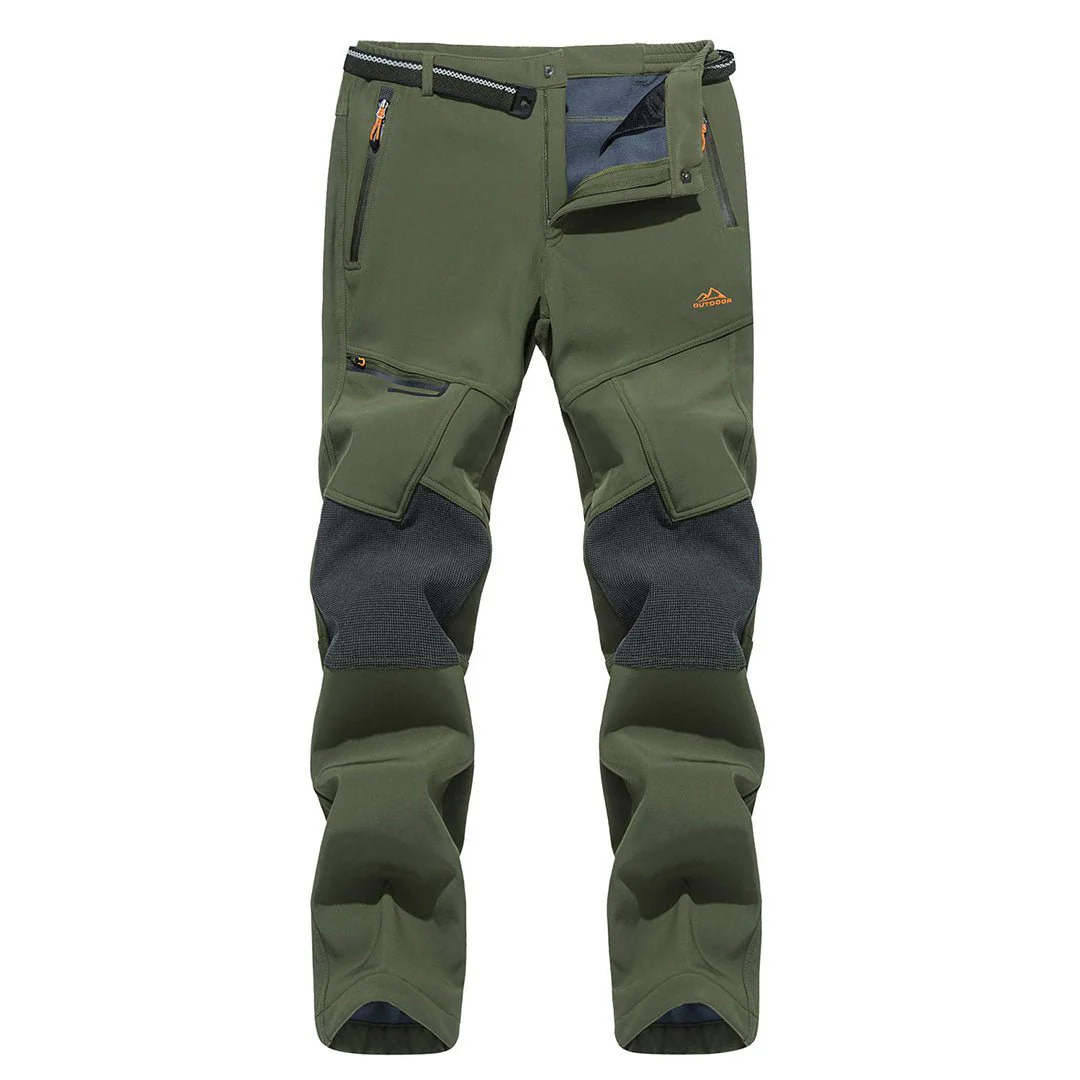 Men's Hiking Fleece Lined Reinforced Knees Softshell Pants