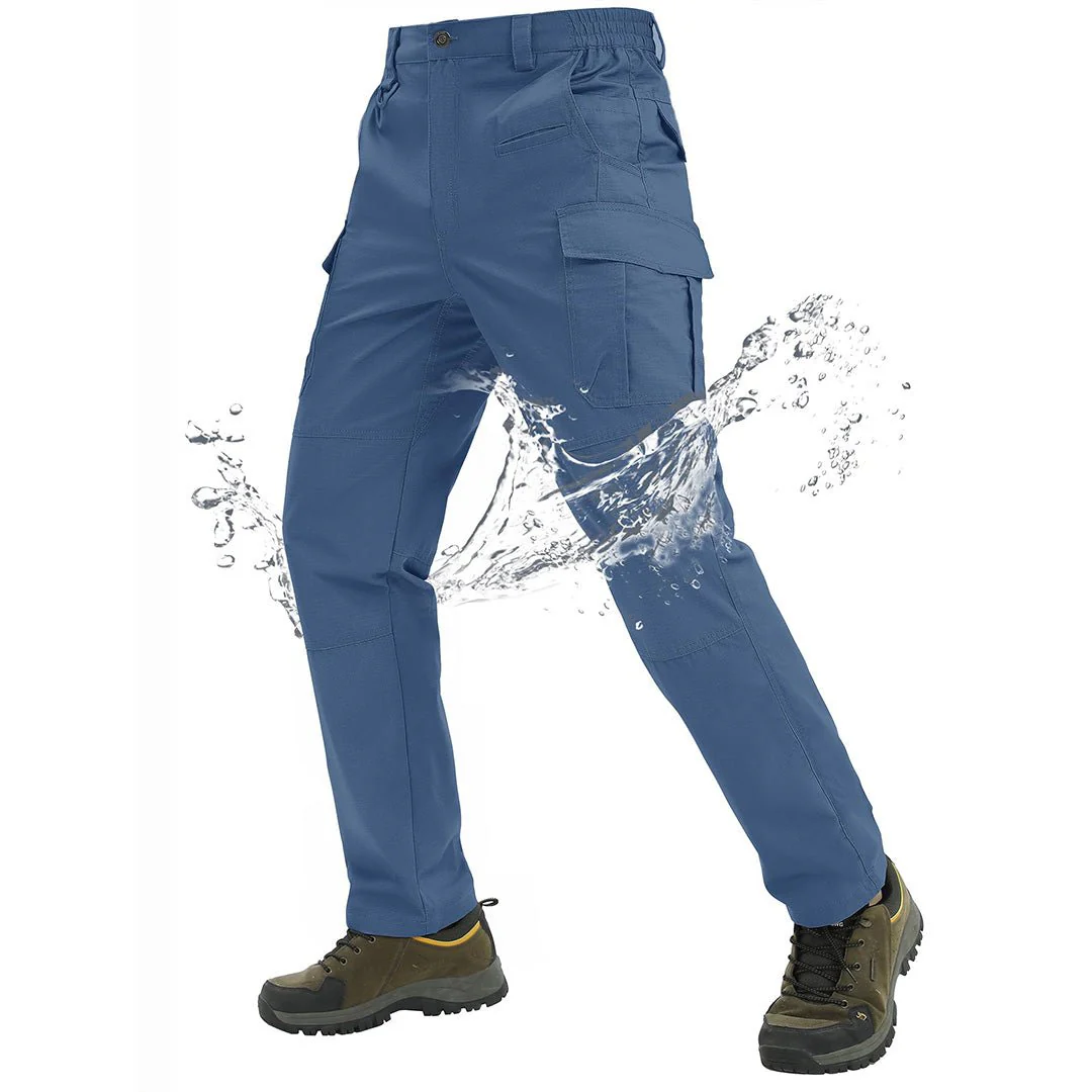 Men's 9 Pockets Ripstop Water Repellent Tactical Pants