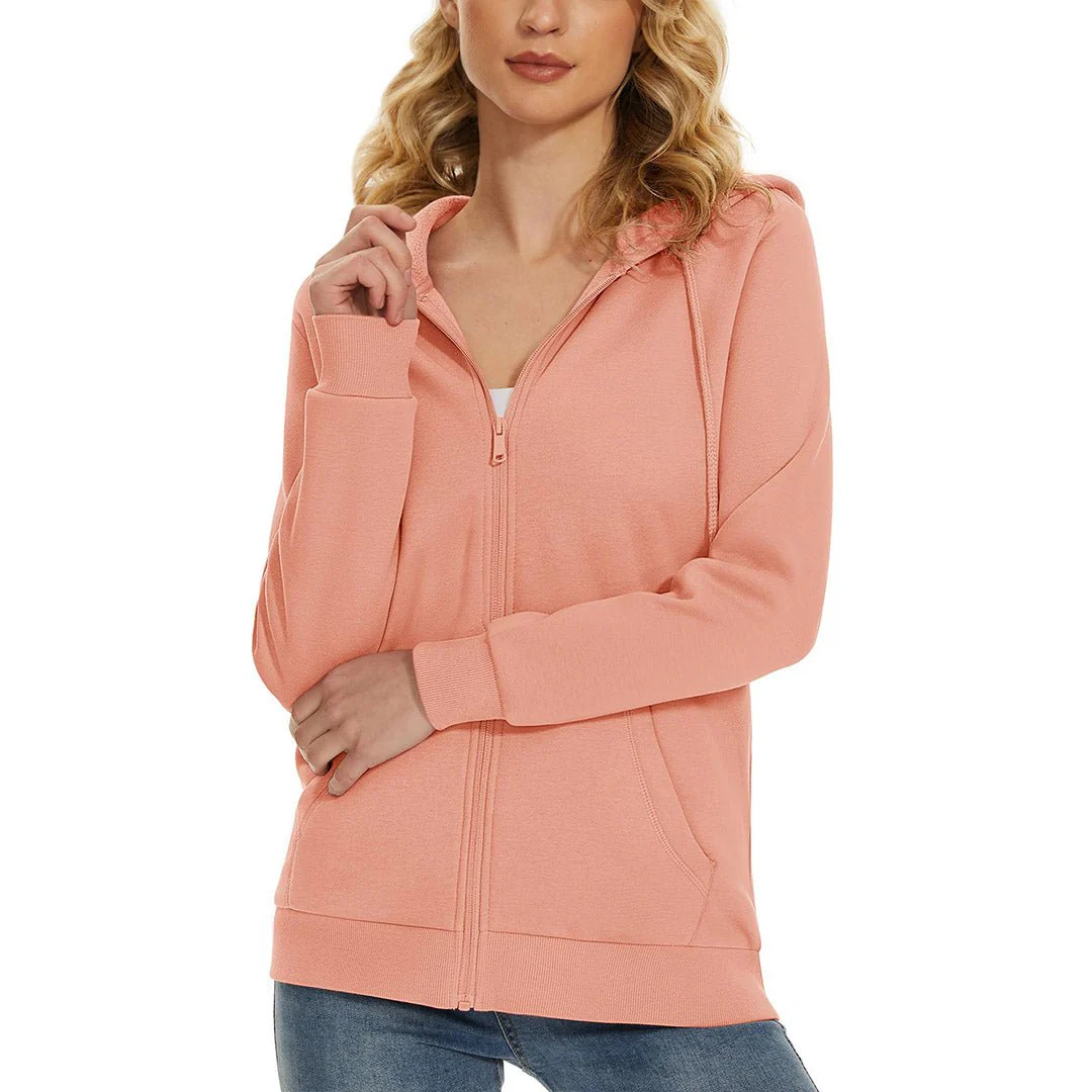 Women's Casual Lightweight  Fleece Hoodies Sportswear Jacket