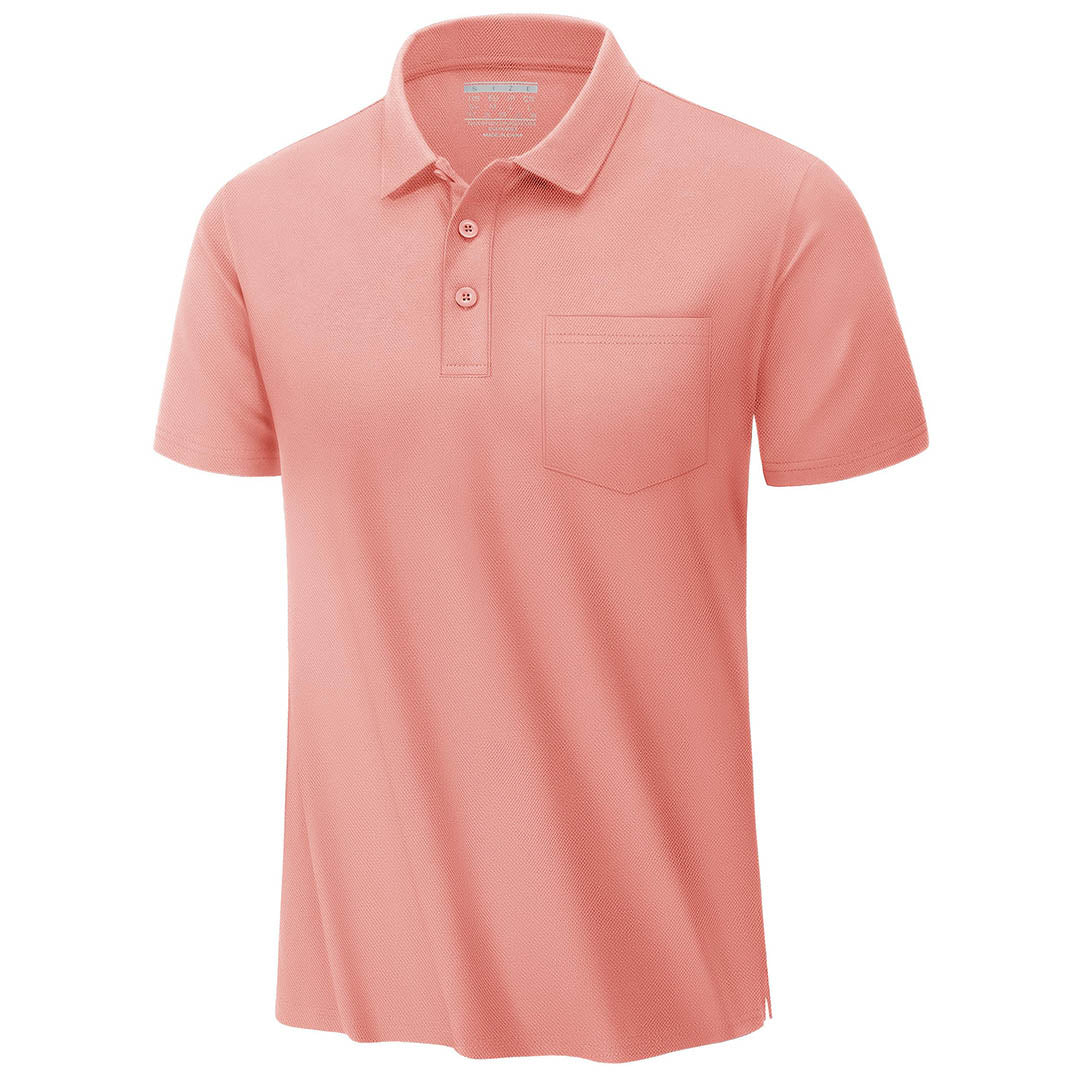 Men's Moisture Wicking Golf Polo Shirts with Pocket
