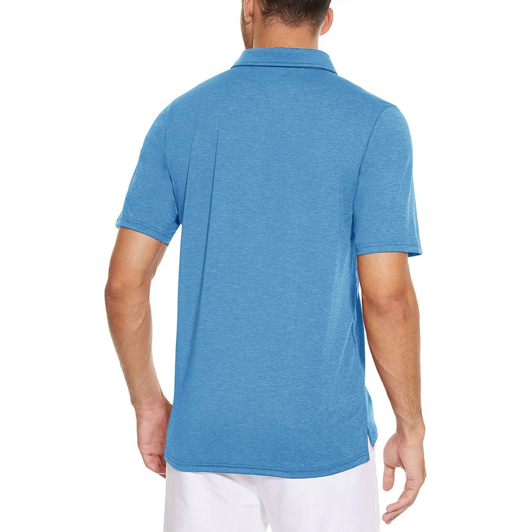 Men's Casual Polo Golf Shirts Quick Dry 3 Buttons