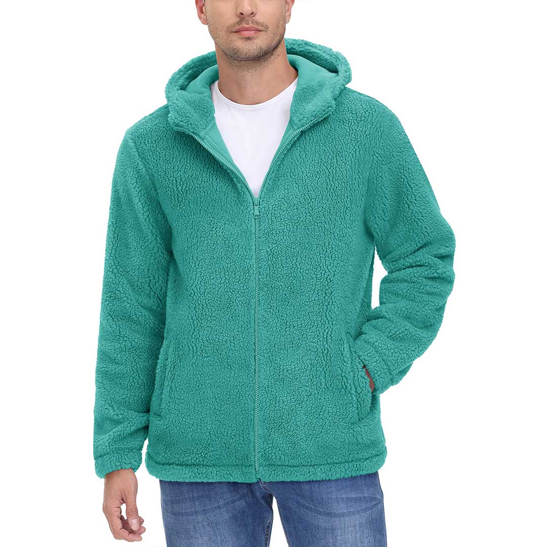 Men's Fleece Hoodies Sherpa Jackets Winter Thermal Coats