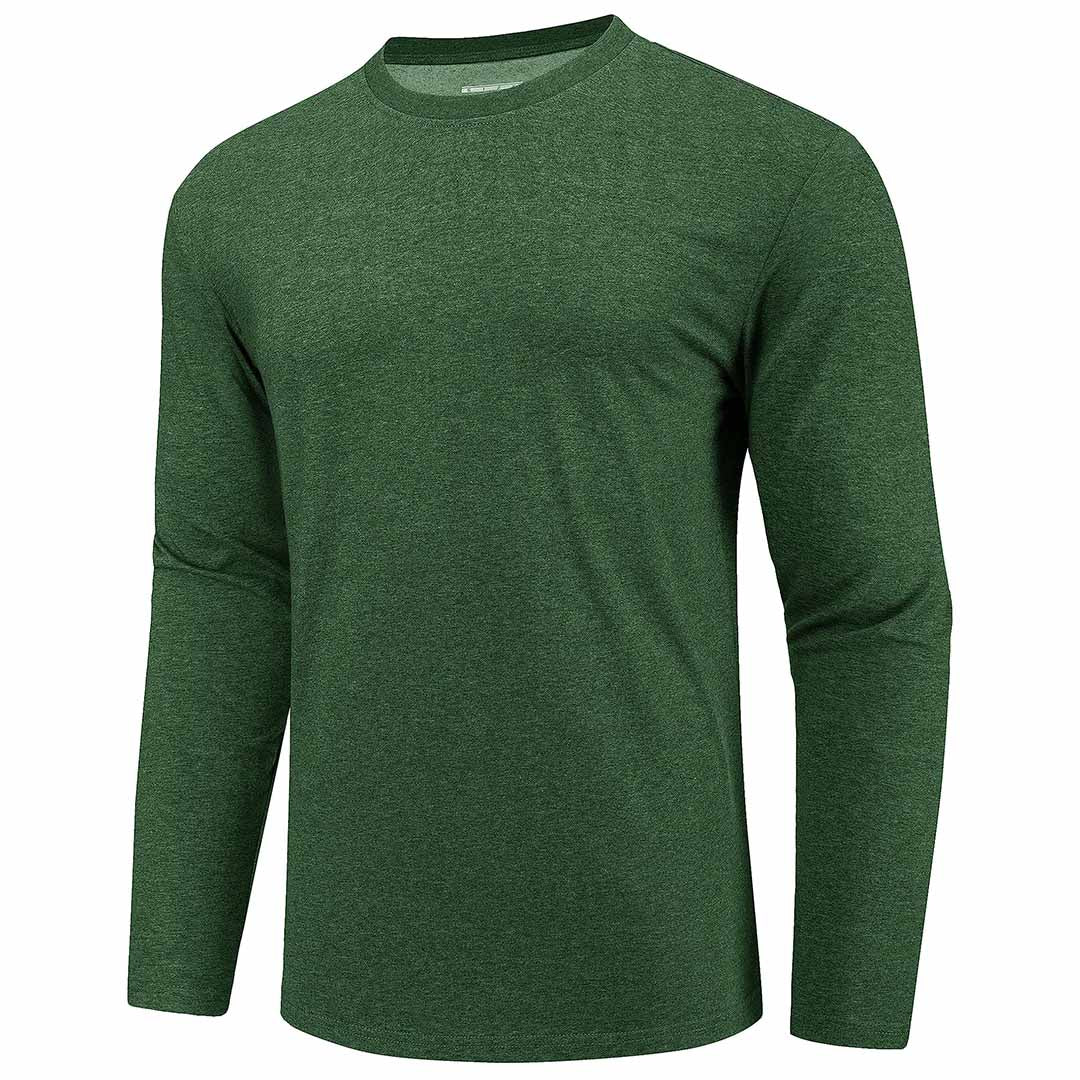 Men's Cotton Solid Color Classic Casual Long Sleeve T-shirt