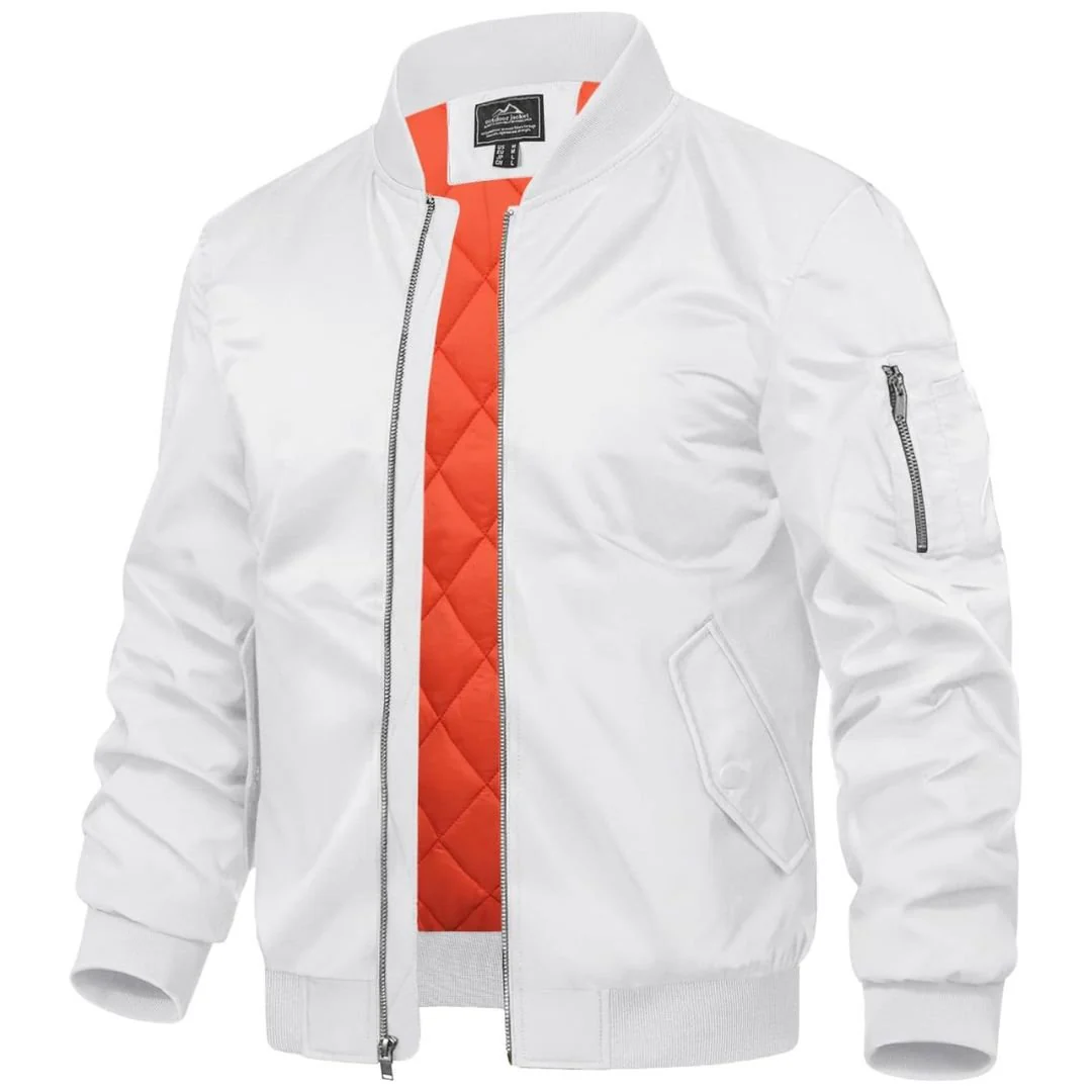 Men's Bomber Jacket Windbreaker Thermal Warm Winter Padded Coats