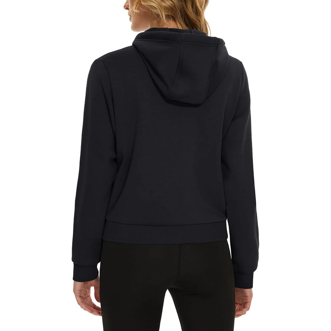 Women's Fleece Lined Full Zip Crop Tops Hoodies