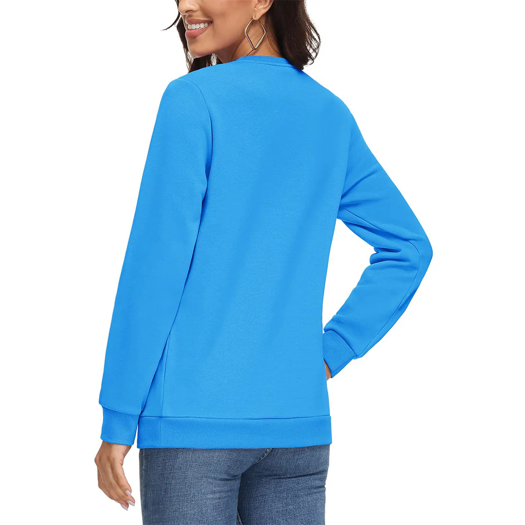 Women's Fleece-Lined Crewneck Casual Sweatshirts