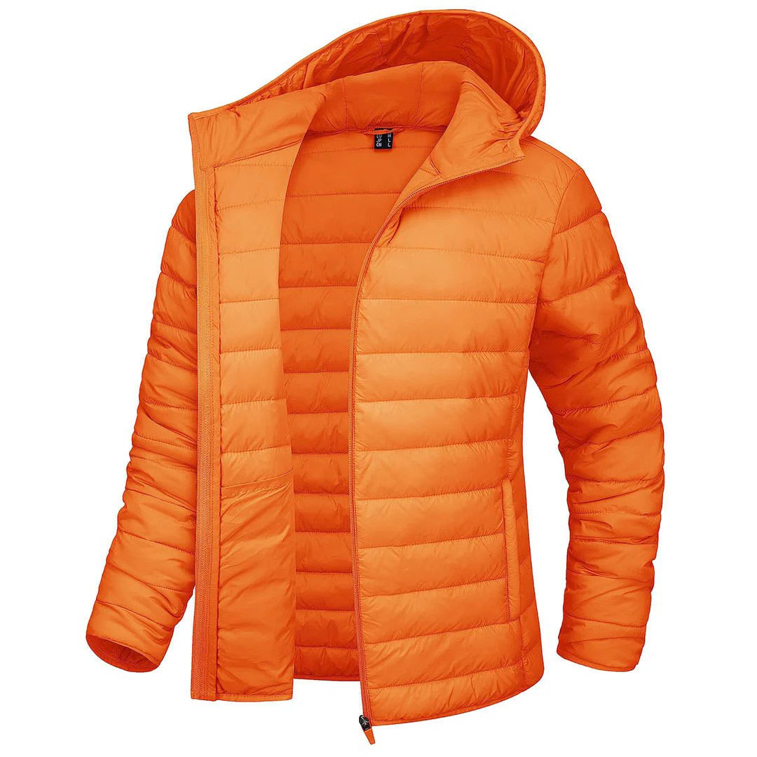 Women's Lightweight Puffer Full-zip Water-Resistant Winter Coat with Hood